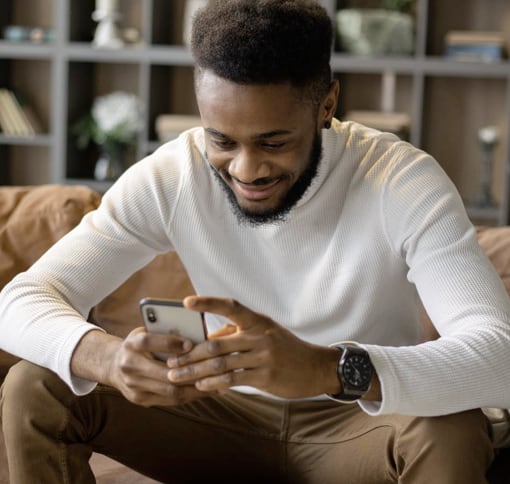 A man texting on his phone