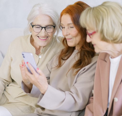 3 woman videochatting